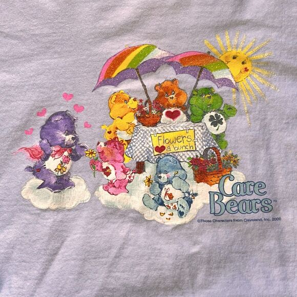Vintage Care Bears T-shirt Tee Junior’s Large Wish Blue Long Sleeve Y2K Decal - Picture 5 of 6